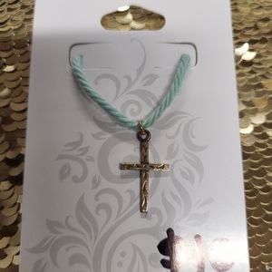 Small Etched Gold Toned Cross #352